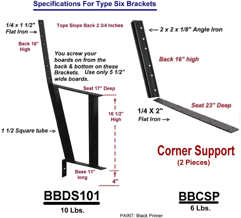 Deck Bench Brackets